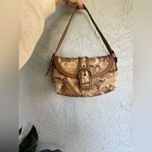 Coach Y2K canvas and leather logo classic shoulder bag
